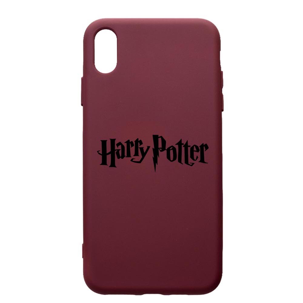 Husa Premium Silicon compatibila cu Apple iPhone XS Max, Harry Potter, cu interiorul din material textil, protectie camera, Burgundy, PBR853