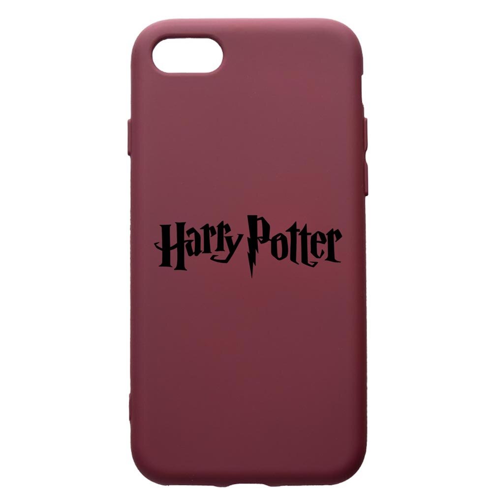 Husa Premium Silicon compatibila cu Apple iPhone SE 2 / iPhone 8 / iPhone 7, Harry Potter, cu interiorul din material textil, protectie camera, Burgundy, PBR853