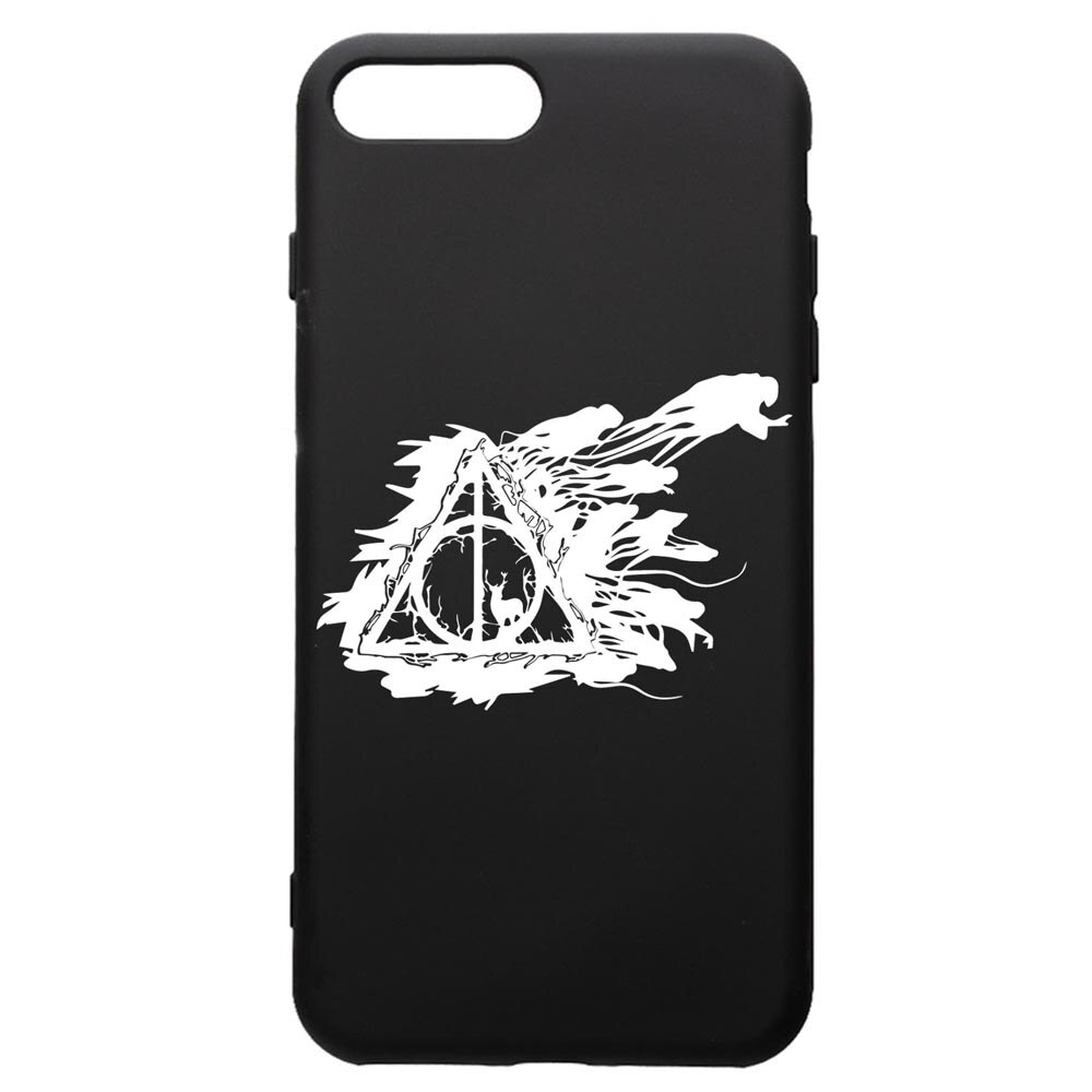 Husa Premium Silicon Compatibila Cu Apple iPhone 8 Plus / iPhone 7 Plus, Harry Potter Deathly Hallows, silicon, cu interiorul din material textil, protectie camera, PB854