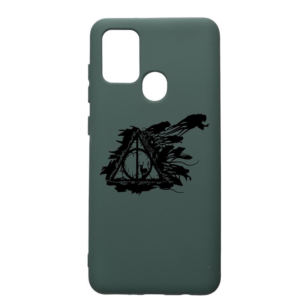 Husa Premium Silicon Compatibila Cu Huawei P Smart 2020, Harry Potter Deathly Hallows, cu interiorul din material textil, protectie camera, Forest Green, PFG854
