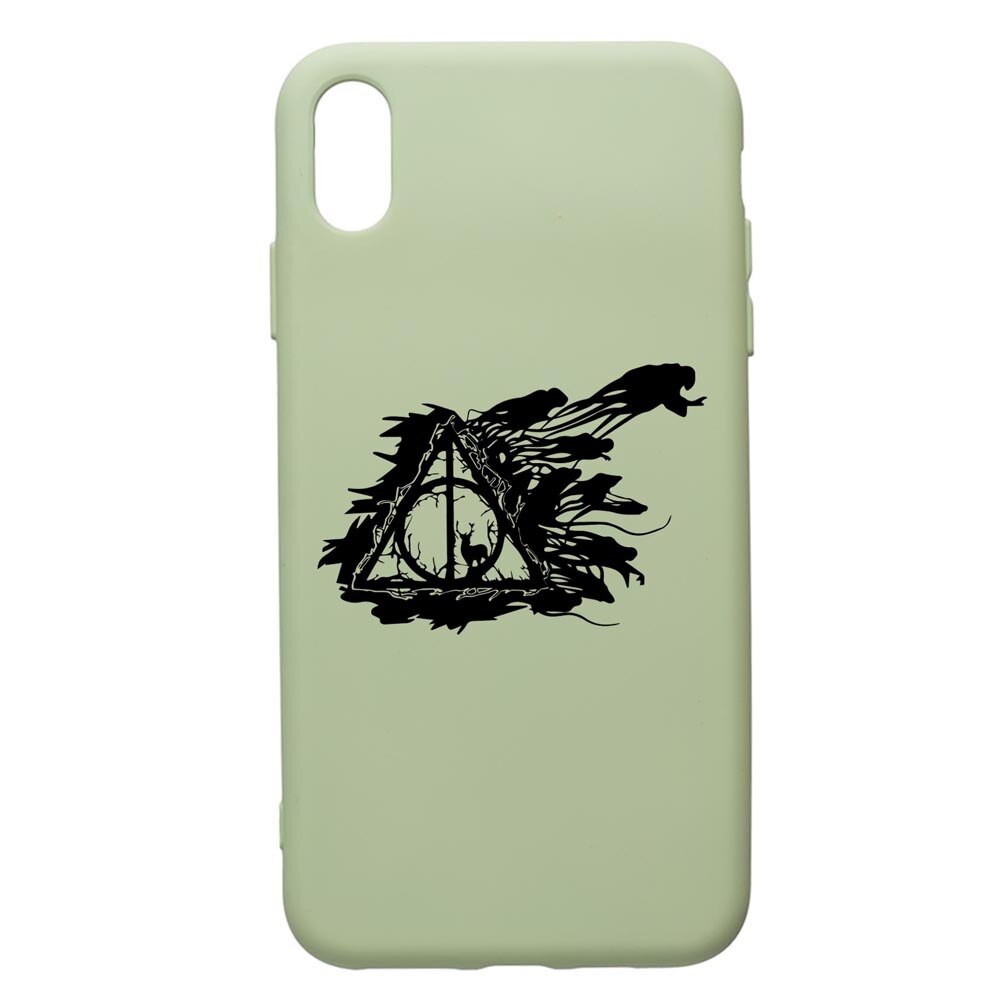 Husa Premium Silicon Compatibila Cu Apple iPhone XS Max, Harry Potter Deathly Hallows, cu interiorul din material textil, protectie camera, Beryl, PGR854