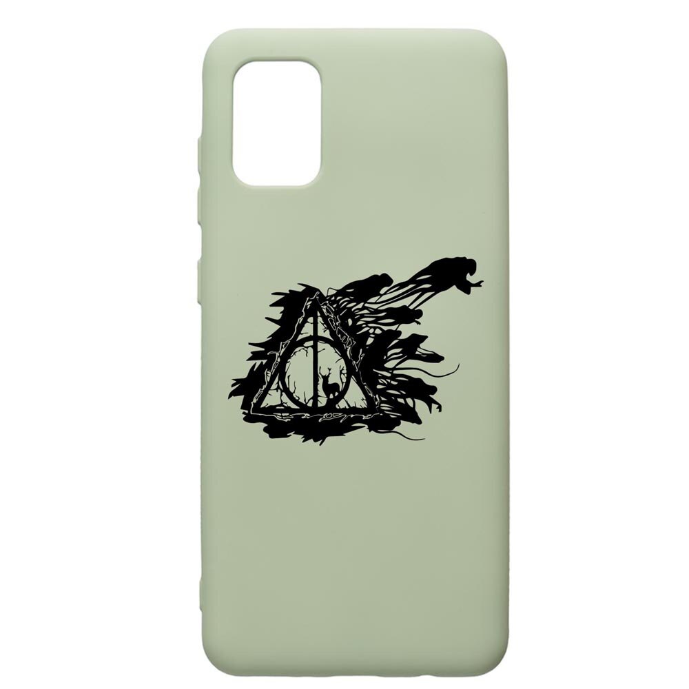 Husa Premium Silicon Compatibila Cu Samsung Galaxy A71, Harry Potter Deathly Hallows, cu interiorul din material textil, protectie camera, Beryl, PGR854