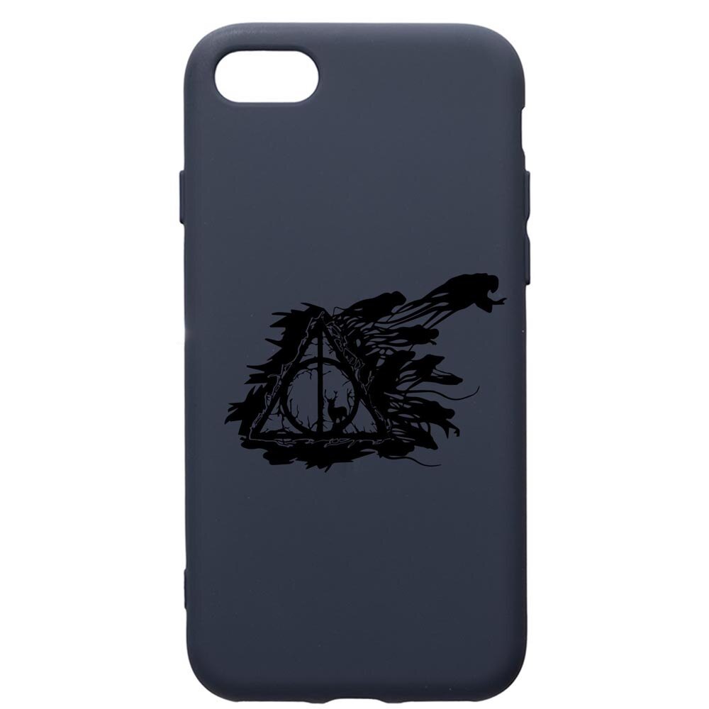 Husa Premium Silicon Compatibila Cu Apple IPhone SE 2 / iPhone 8 / iPhone 7, Harry Potter Deathly Hallows, cu interiorul din material textil, protectie camera, Alaskan Blue, PAB854