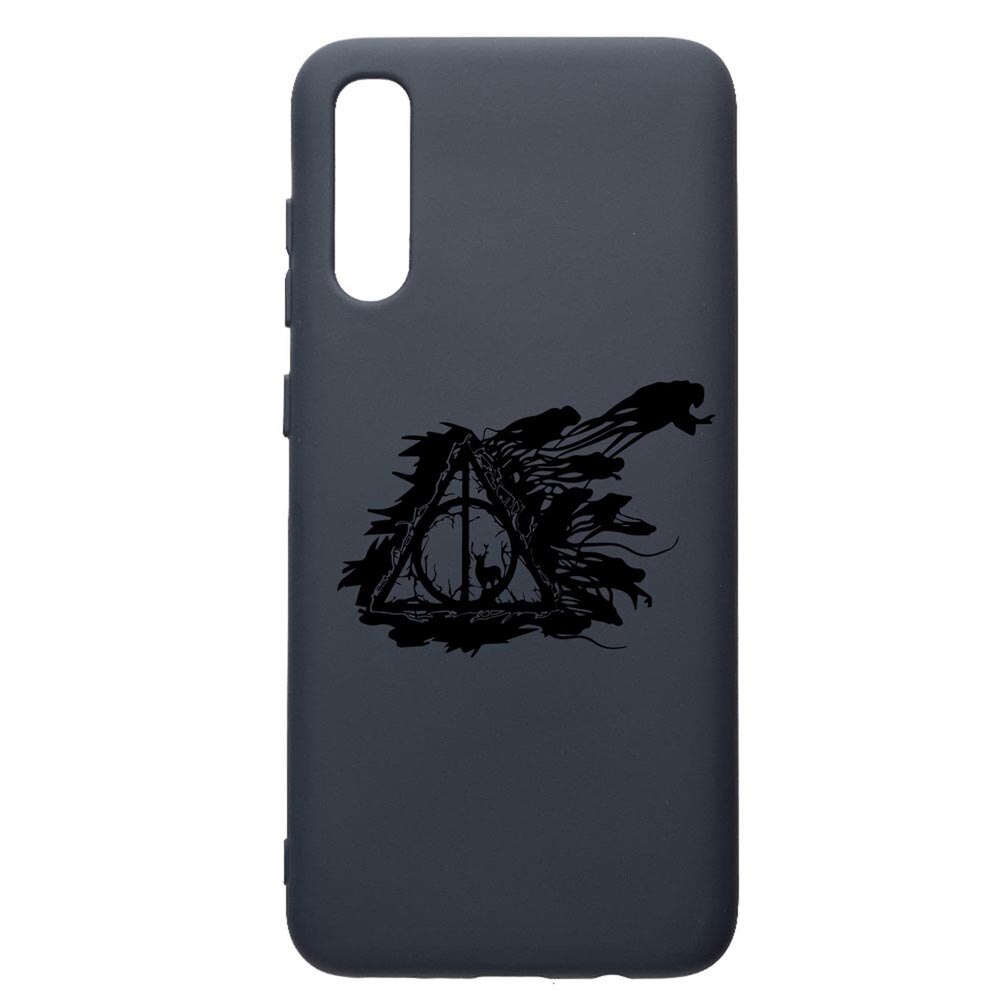 Husa Premium Silicon Compatibila Cu Samsung Galaxy A70, Harry Potter Deathly Hallows, cu interiorul din material textil, protectie camera, Alaskan Blue, PAB854