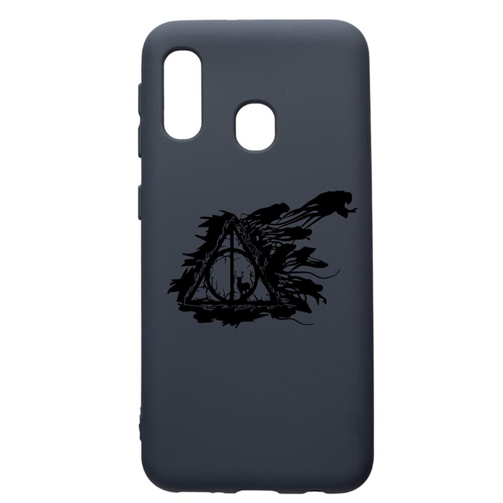 Husa Premium Silicon Compatibila Cu Samsung Galaxy A20E, Harry Potter Deathly Hallows, cu interiorul din material textil, protectie camera, Alaskan Blue, PAB854