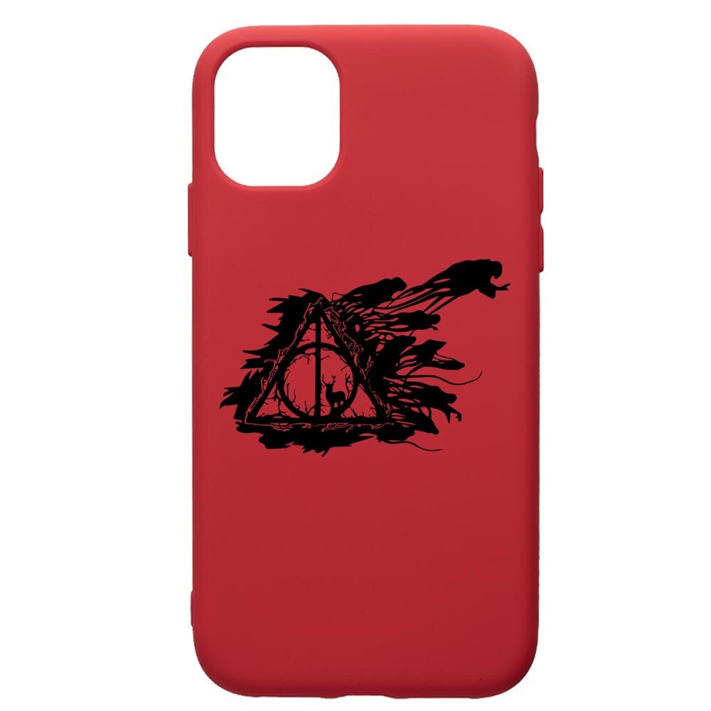 Husa Premium Silicon Compatibila Cu Apple iPhone 12 Mini, Harry Potter Deathly Hallows, silicon, cu interiorul din material textil, protectie camera, Red, PR854