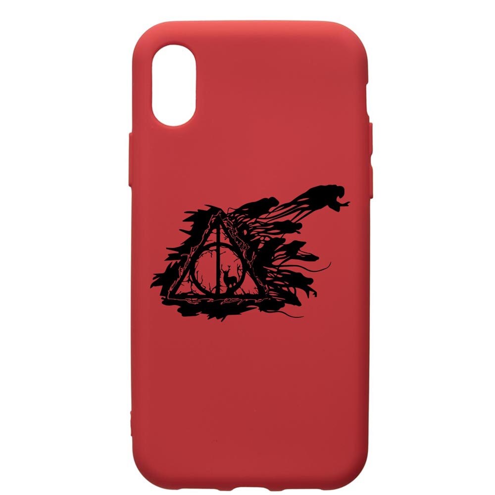Husa Premium Silicon Compatibila Cu Huawei Y5 2019, Harry Potter Deathly Hallows, silicon, cu interiorul din material textil, protectie camera, Red, PR854