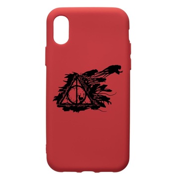 Husa Premium Silicon Compatibila Cu Huawei Y5 2019, Harry Potter Deathly Hallows, silicon, cu interiorul din material textil, protectie camera, Red, PR854 Husa Premium Silicon Compatibila Cu Huawei Y5 2019, Harry Potter Deathly Hallows, silicon, cu interiorul din material textil, protectie camera, Red, PR854