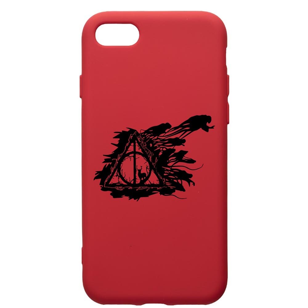 Husa Premium Silicon Compatibila Cu Apple iPhone 8 Plus / iPhone 7 Plus, Harry Potter Deathly Hallows, silicon, cu interiorul din material textil, protectie camera, Red, PR854