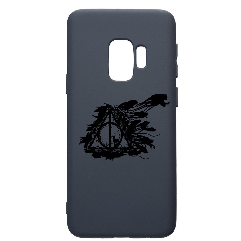 Husa Premium Silicon Compatibila Cu Samsung Galaxy S9, Harry Potter Deathly Hallows, cu interiorul din material textil, protectie camera, Alaskan Blue, PAB854