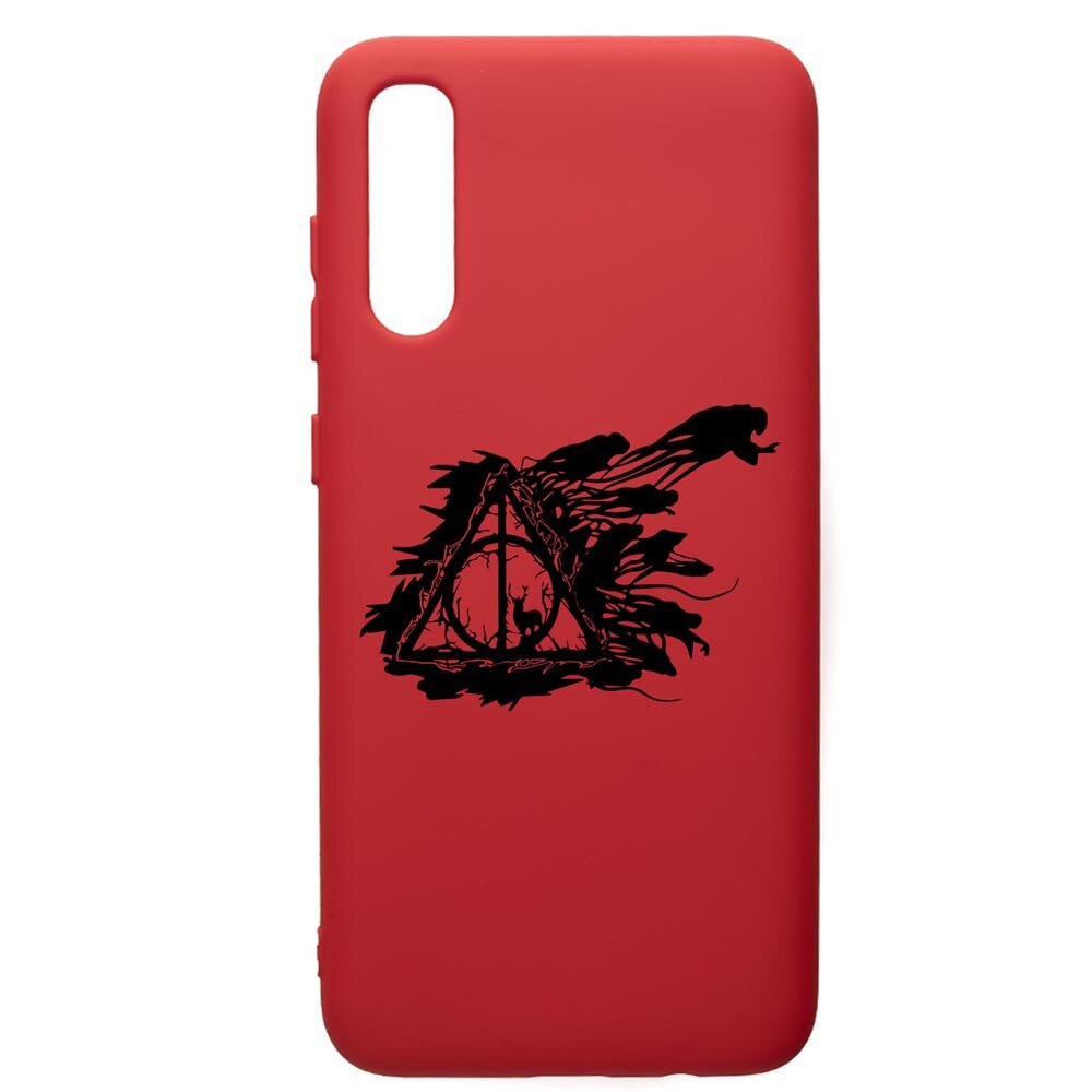 Husa Premium Silicon Compatibila Cu Samsung Galaxy A50, Harry Potter Deathly Hallows, silicon, cu interiorul din material textil, protectie camera, Red, PR854