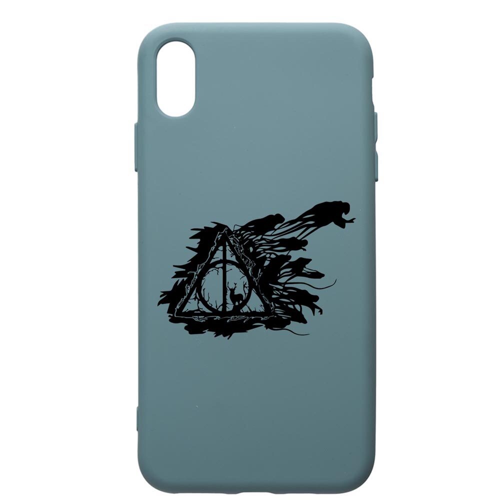 Husa Premium Silicon Compatibila Cu Apple iPhone XS Max, Harry Potter Deathly Hallows, silicon, cu interiorul din material textil, protectie camera, Cornflower, PCF854
