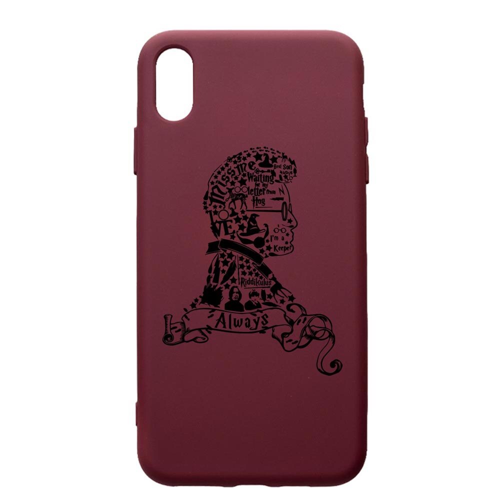 Husa Premium Silicon compatibila cu Apple iPhone XS Max, Harry Potter Face, cu interiorul din material textil, protectie camera, Burgundy, PBR855