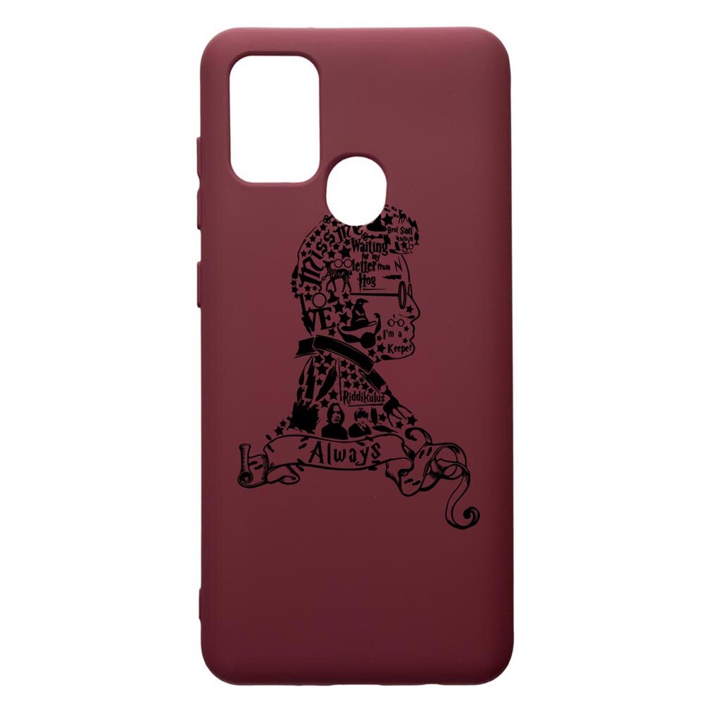 Husa Premium Silicon compatibila cu Samsung Galaxy A21S, Harry Potter Face, cu interiorul din material textil, protectie camera, Burgundy, PBR855