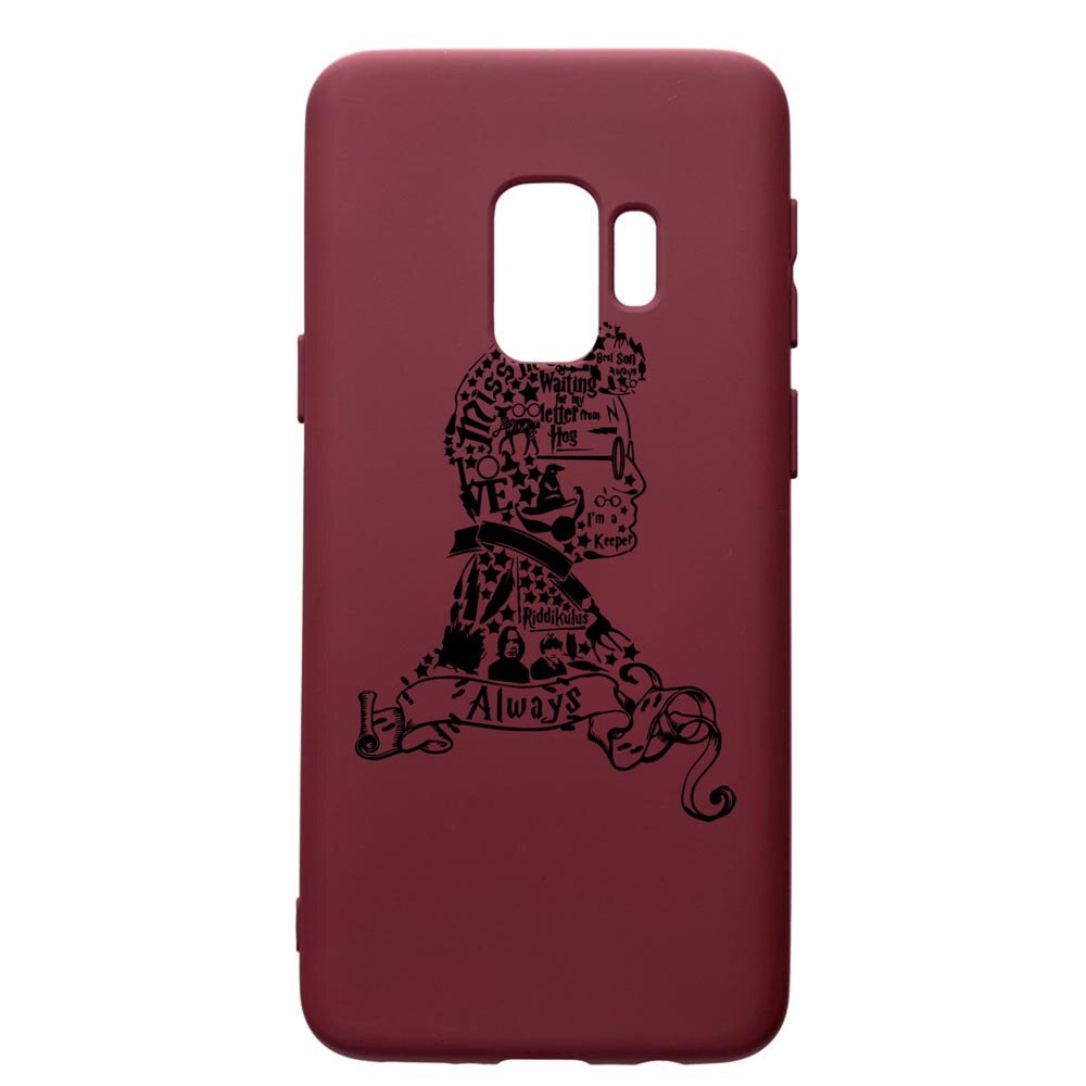 Husa Premium Silicon compatibila cu Samsung Galaxy S9, Harry Potter Face, cu interiorul din material textil, protectie camera, Burgundy, PBR855