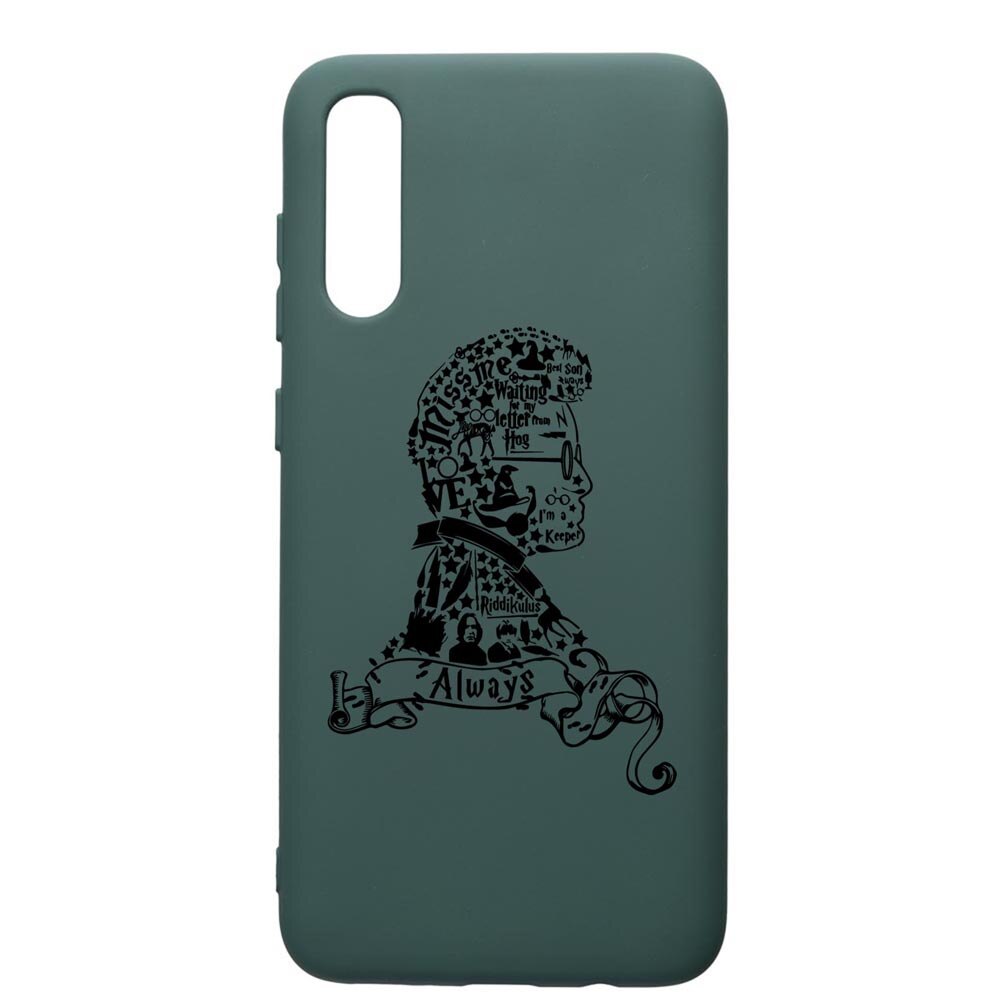 Husa Premium Silicon Compatibila Cu Samsung Galaxy A70, Harry Potter Face, cu interiorul din material textil, protectie camera, Forest Green, PFG855