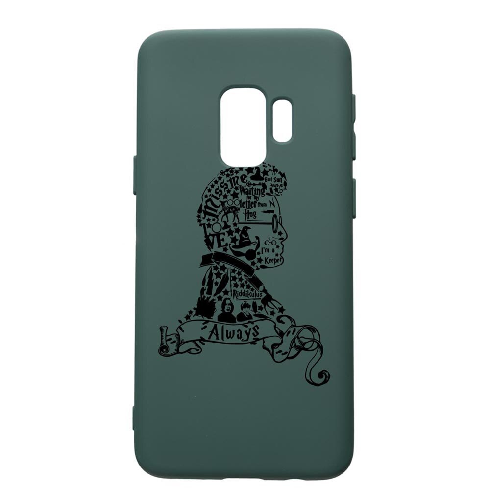 Husa Premium Silicon Compatibila Cu Samsung Galaxy S9, Harry Potter Face, cu interiorul din material textil, protectie camera, Forest Green, PFG855