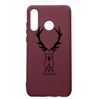 Husa Premium Silicon compatibila cu Huawei P30 Lite, Harry Potter Patronus Deer, cu interiorul din material textil, protectie camera, Burgundy, PBR856 Husa Premium Silicon compatibila cu Huawei P30 Lite, Harry Potter Patronus Deer, cu interiorul din material textil, protectie camera, Burgundy, PBR856