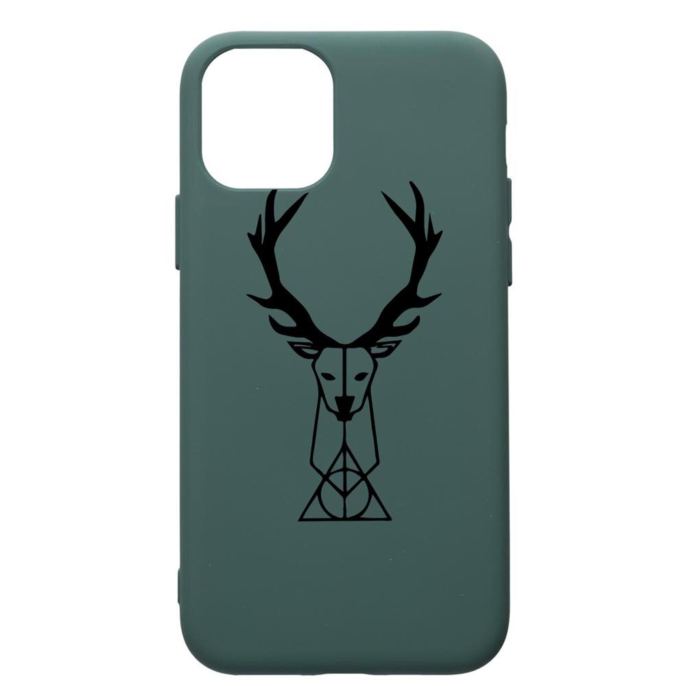 Husa Premium Silicon Compatibila Cu Apple iPhone 11 Pro, Harry Potter Patronus Deer, cu interiorul din material textil, protectie camera, Forest Green, PFG856