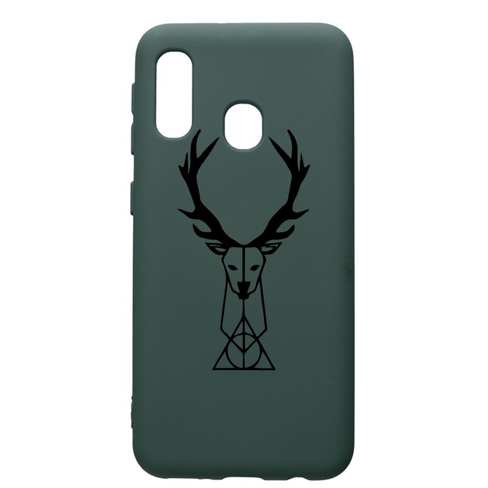 Husa Premium Silicon Compatibila Cu Samsung Galaxy A20E, Harry Potter Patronus Deer, cu interiorul din material textil, protectie camera, Forest Green, PFG856