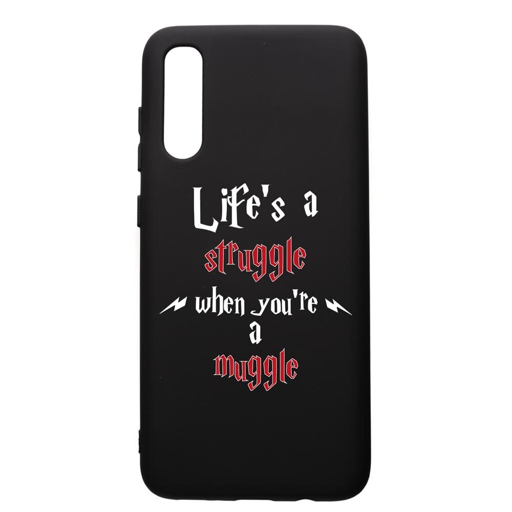 Husa Premium Silicon Compatibila Cu Samsung Galaxy A70, Life Is A Struggle, silicon, cu interiorul din material textil, protectie camera, PB857