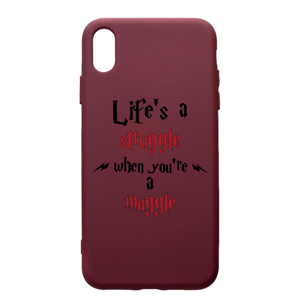 Husa Premium Silicon compatibila cu Samsung Galaxy A10, Life Is A Struggle, cu interiorul din material textil, protectie camera, Burgundy, PBR857
