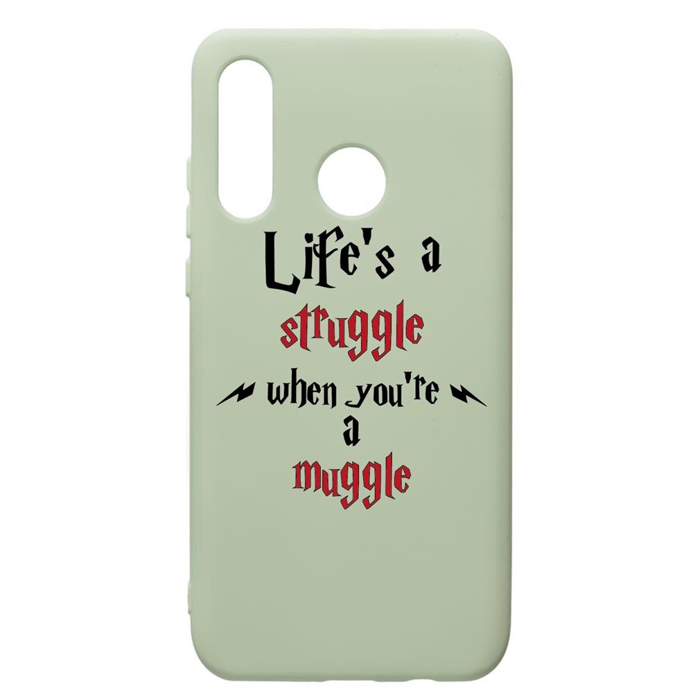Husa Premium Silicon Compatibila Cu Huawei P40 Lite E / Y7p, Life Is A Struggle, cu interiorul din material textil, protectie camera, Beryl, PGR857