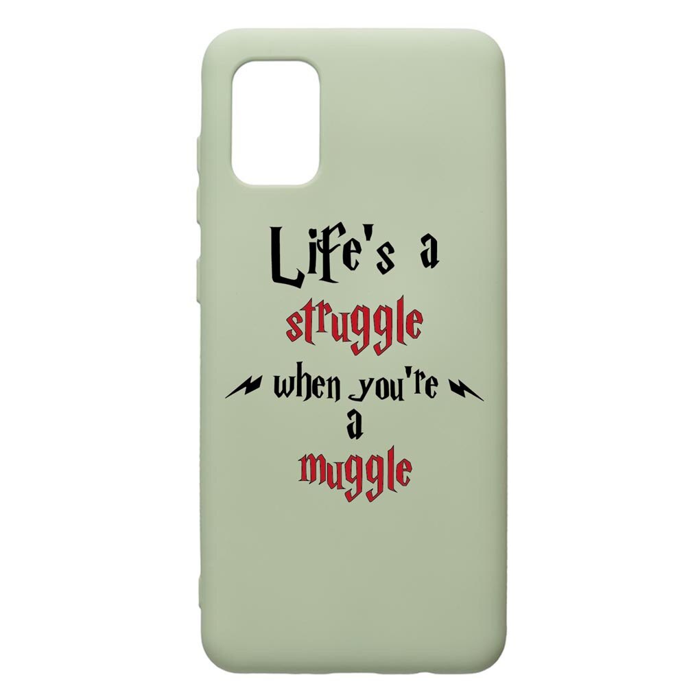 Husa Premium Silicon Compatibila Cu Samsung Galaxy A31, Life Is A Struggle, cu interiorul din material textil, protectie camera, Beryl, PGR857