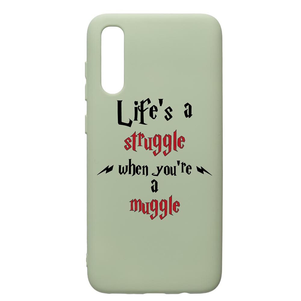 Husa Premium Silicon Compatibila Cu Samsung Galaxy A70, Life Is A Struggle, cu interiorul din material textil, protectie camera, Beryl, PGR857