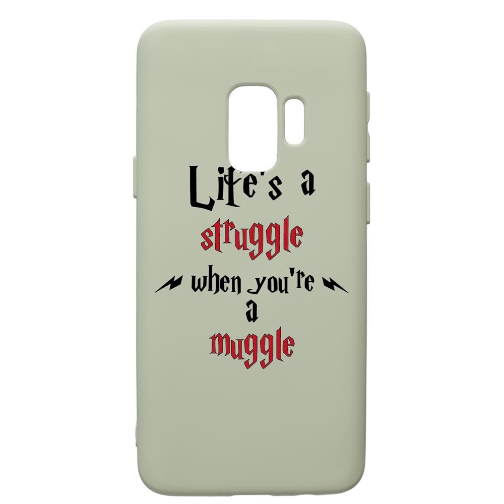 Husa Premium Silicon Compatibila Cu Samsung Galaxy S9, Life Is A Struggle, cu interiorul din material textil, protectie camera, Beryl, PGR857