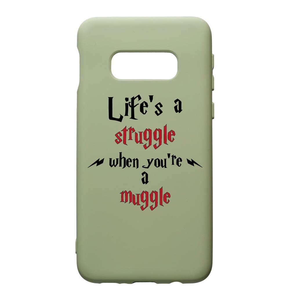 Husa Premium Silicon Compatibila Cu Samsung Galaxy S10E, Life Is A Struggle, cu interiorul din material textil, protectie camera, Beryl, PGR857