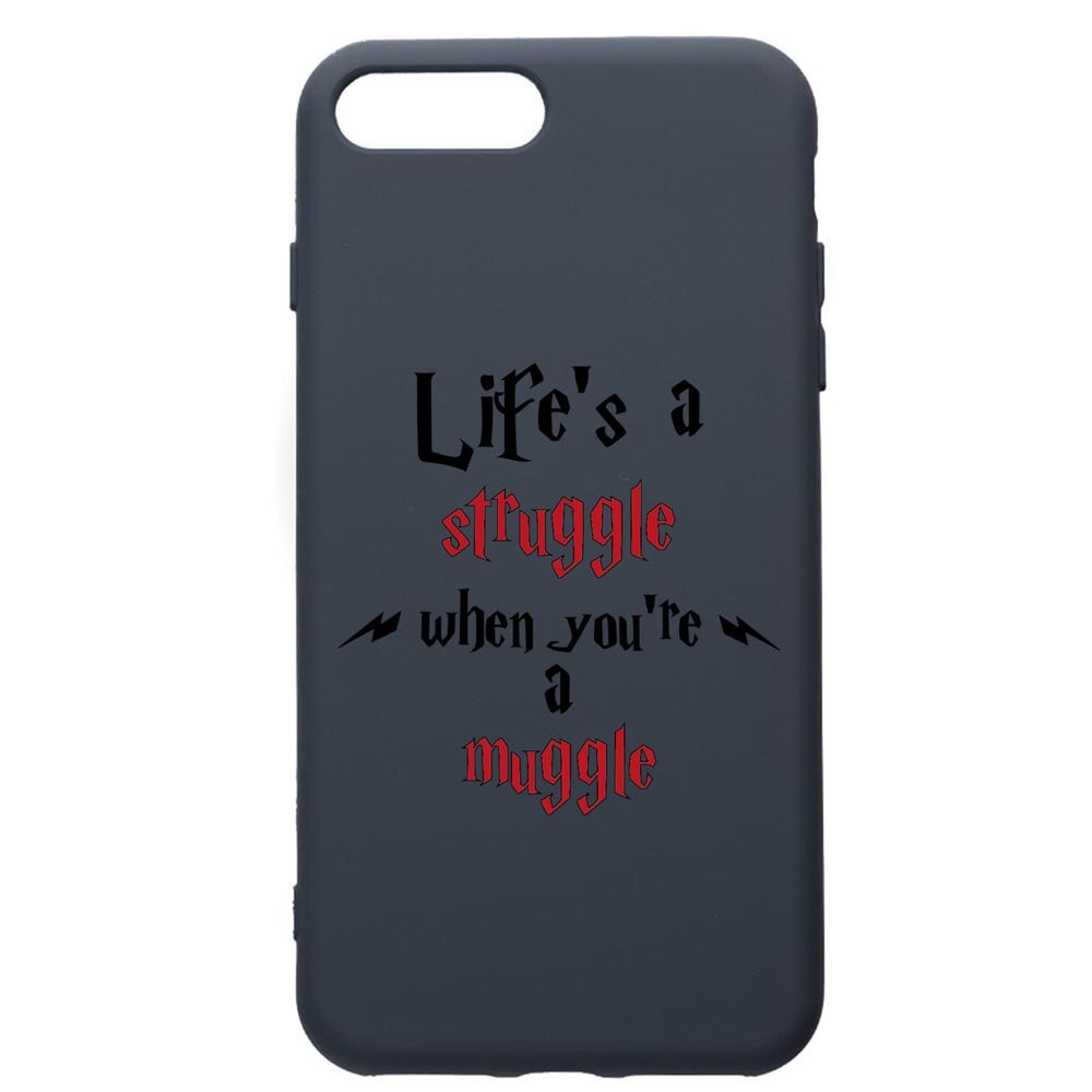 Husa Premium Silicon Compatibila Cu Apple iPhone 8 Plus / iPhone 7 Plus, Life Is A Struggle, cu interiorul din material textil, protectie camera, Alaskan Blue, PAB857