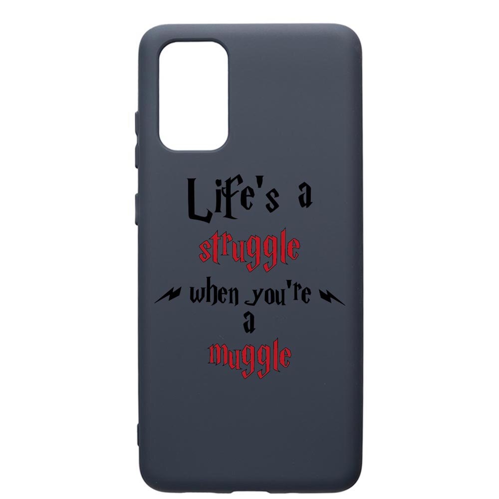 Husa Premium Silicon Compatibila Cu Samsung Galaxy S20 Plus, Life Is A Struggle, cu interiorul din material textil, protectie camera, Alaskan Blue, PAB857