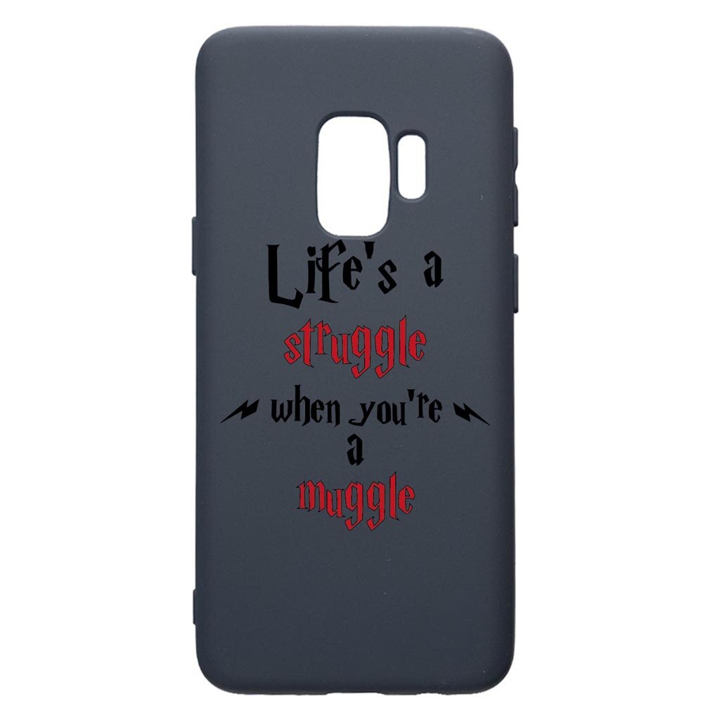 Husa Premium Silicon Compatibila Cu Samsung Galaxy S9, Life Is A Struggle, cu interiorul din material textil, protectie camera, Alaskan Blue, PAB857