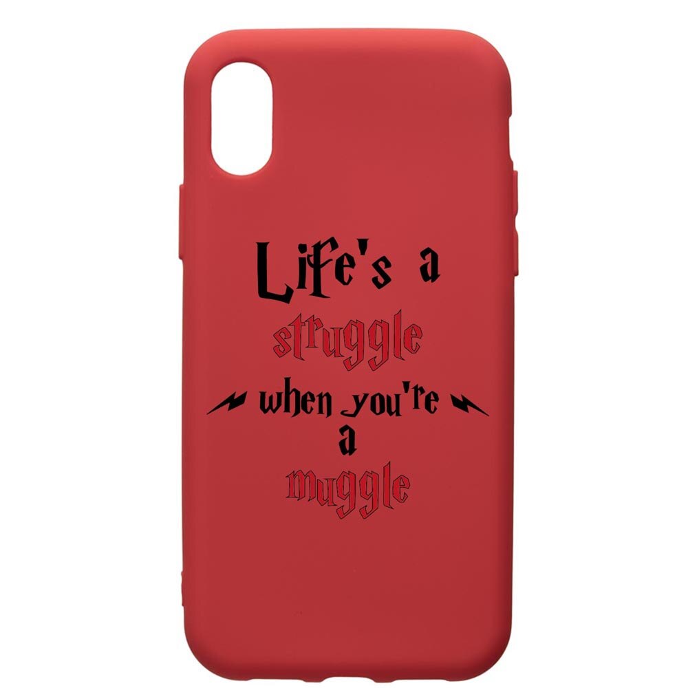 Husa Premium Silicon Compatibila Cu Xiaomi Redmi 7A, Life Is A Struggle, silicon, cu interiorul din material textil, protectie camera, Red, PR857