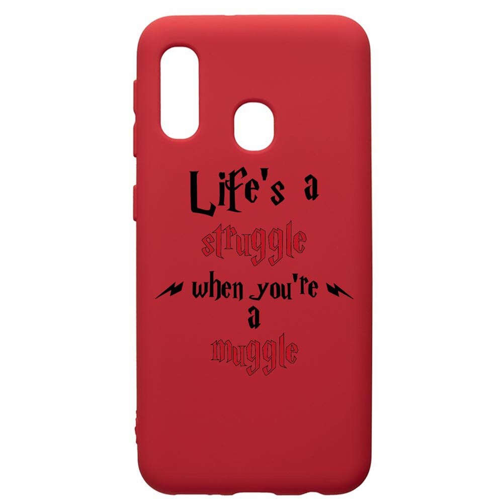 Husa Premium Silicon Compatibila Cu Samsung Galaxy A40, Life Is A Struggle, silicon, cu interiorul din material textil, protectie camera, Red, PR857