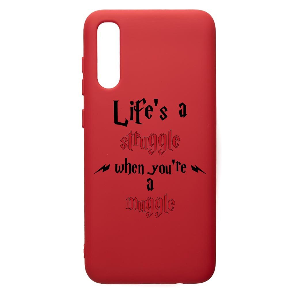 Husa Premium Silicon Compatibila Cu Samsung Galaxy S21, Life Is A Struggle, silicon, cu interiorul din material textil, protectie camera, Red, PR857