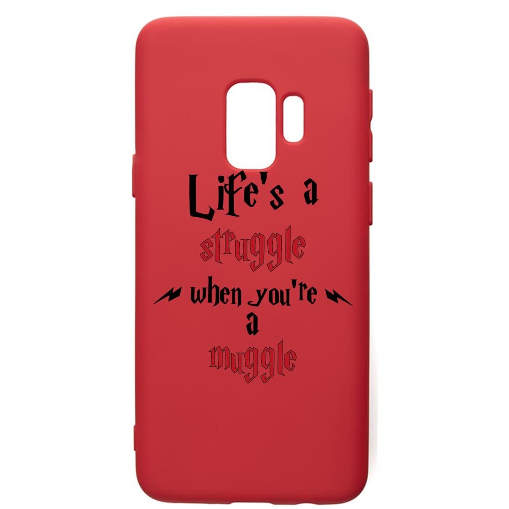Husa Premium Silicon Compatibila Cu Samsung Galaxy S9, Life Is A Struggle, silicon, cu interiorul din material textil, protectie camera, Red, PR857