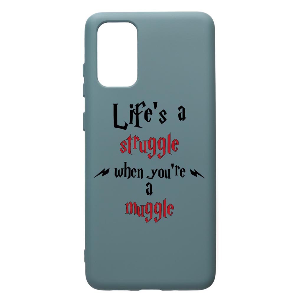 Husa Premium Silicon Compatibila Cu Samsung Galaxy S20 Plus, Life Is A Struggle, silicon, cu interiorul din material textil, protectie camera, Cornflower, PCF857