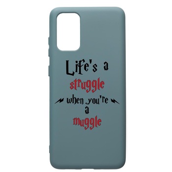 Husa Premium Silicon Compatibila Cu Samsung Galaxy S20 Plus, Life Is A Struggle, silicon, cu interiorul din material textil, protectie camera, Cornflower, PCF857 Husa Premium Silicon Compatibila Cu Samsung Galaxy S20 Plus, Life Is A Struggle, silicon, cu interiorul din material textil, protectie camera, Cornflower, PCF857