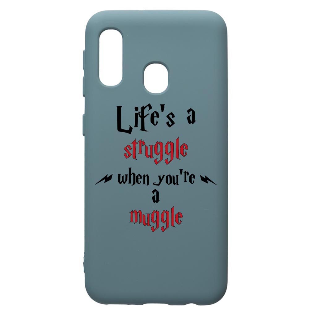 Husa Premium Silicon Compatibila Cu Samsung Galaxy A20E, Life Is A Struggle, silicon, cu interiorul din material textil, protectie camera, Cornflower, PCF857