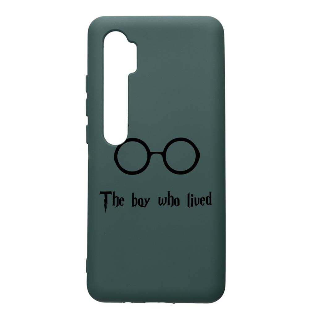 Husa Premium Silicon Compatibila Cu Xiaomi Mi Note 10, The Boy Who Lived, cu interiorul din material textil, protectie camera, Forest Green, PFG858