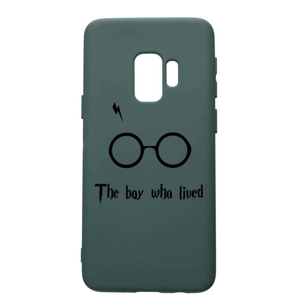 Husa Premium Silicon Compatibila Cu Samsung Galaxy S9, The Boy Who Lived, cu interiorul din material textil, protectie camera, Forest Green, PFG858