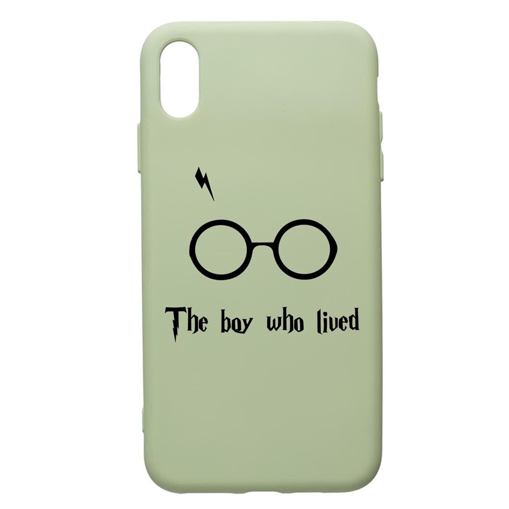 Husa Premium Silicon Compatibila Cu Apple iPhone XS Max, The Boy Who Lived, cu interiorul din material textil, protectie camera, Beryl, PGR858