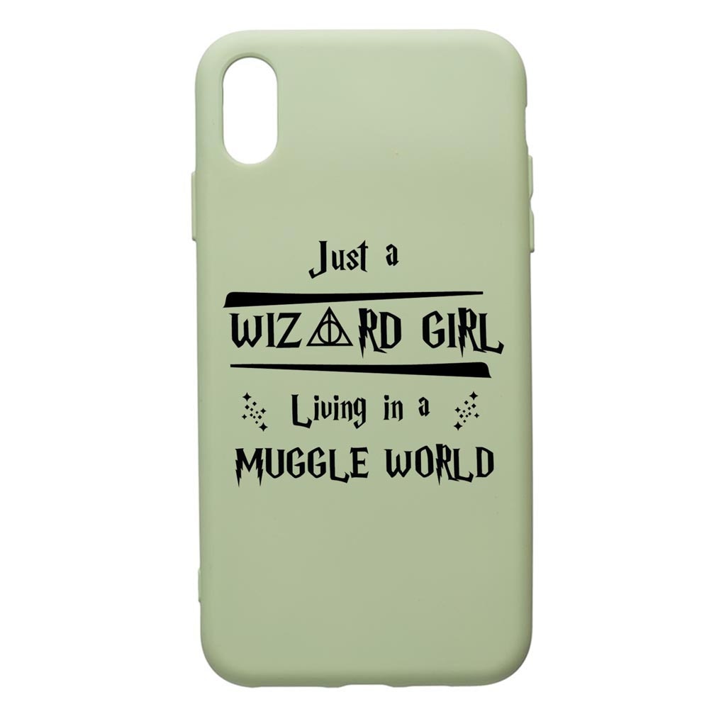 Husa Premium Silicon Compatibila Cu Apple iPhone XS Max, Wizard Girl, cu interiorul din material textil, protectie camera, Beryl, PGR861
