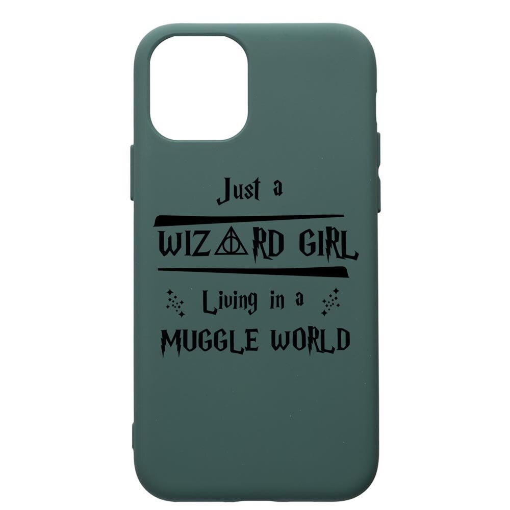 Husa Premium Silicon Compatibila Cu Apple iPhone 11 Pro Max, Wizard Girl, cu interiorul din material textil, protectie camera, Forest Green, PFG861