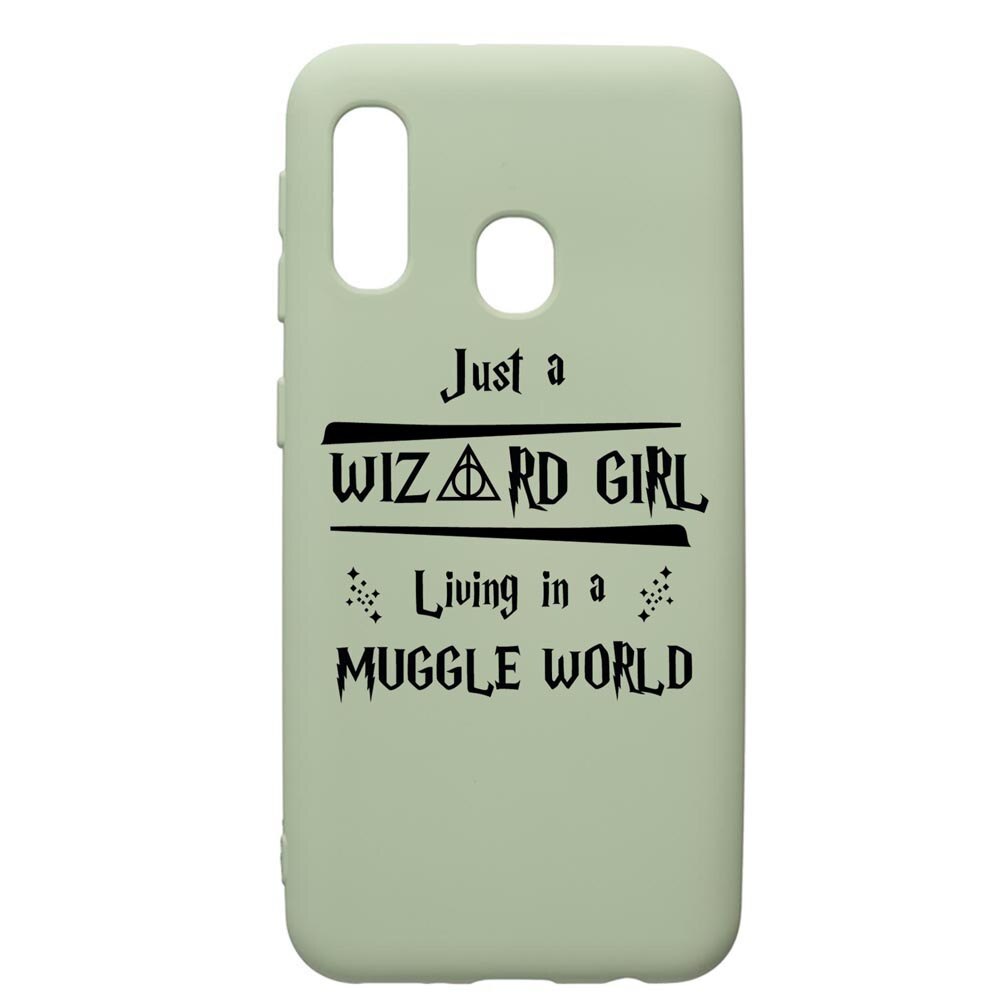 Husa Premium Silicon Compatibila Cu Samsung Galaxy A40, Wizard Girl, cu interiorul din material textil, protectie camera, Beryl, PGR861