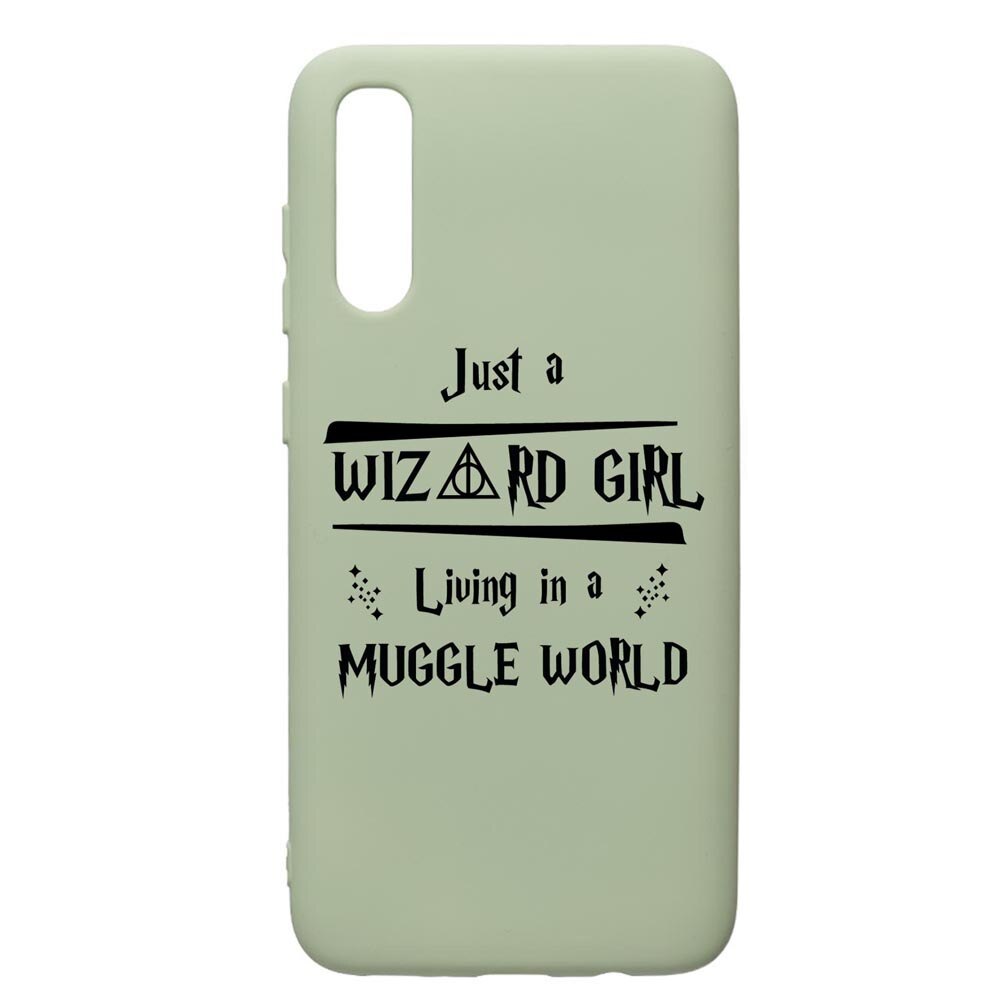 Husa Premium Silicon Compatibila Cu Samsung Galaxy A70, Wizard Girl, cu interiorul din material textil, protectie camera, Beryl, PGR861