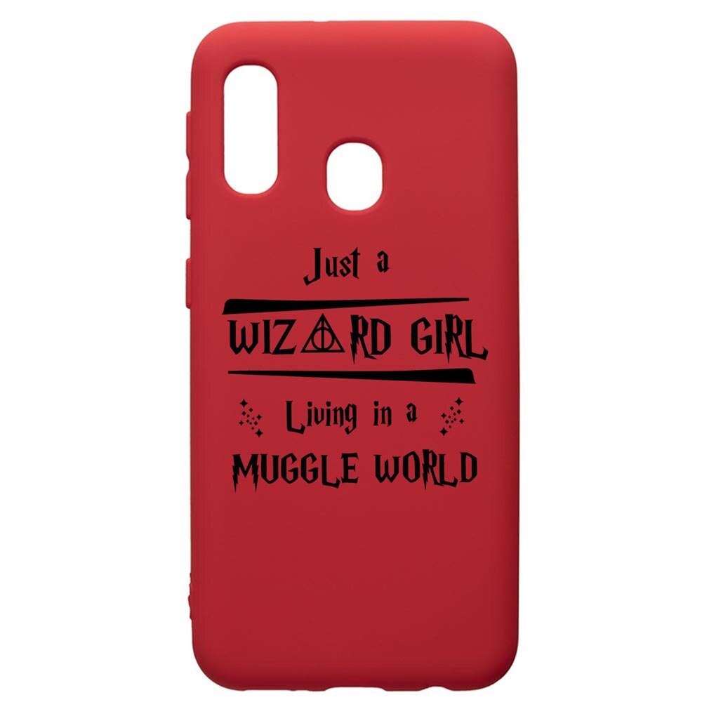 Husa Premium Silicon Compatibila Cu Samsung Galaxy A20E, Wizard Girl, silicon, cu interiorul din material textil, protectie camera, Red, PR861