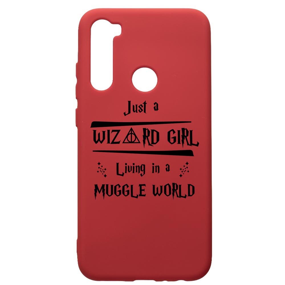 Husa Premium Silicon Compatibila Cu Xiaomi Redmi Note 8, Wizard Girl, silicon, cu interiorul din material textil, protectie camera, Red, PR861